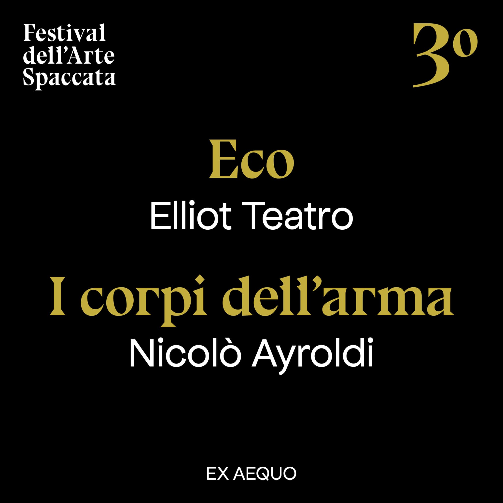 Festival dell'Arte Spaccata 2021, Terzo classificato, Elliot Teatro, Nicolò Ayroldi